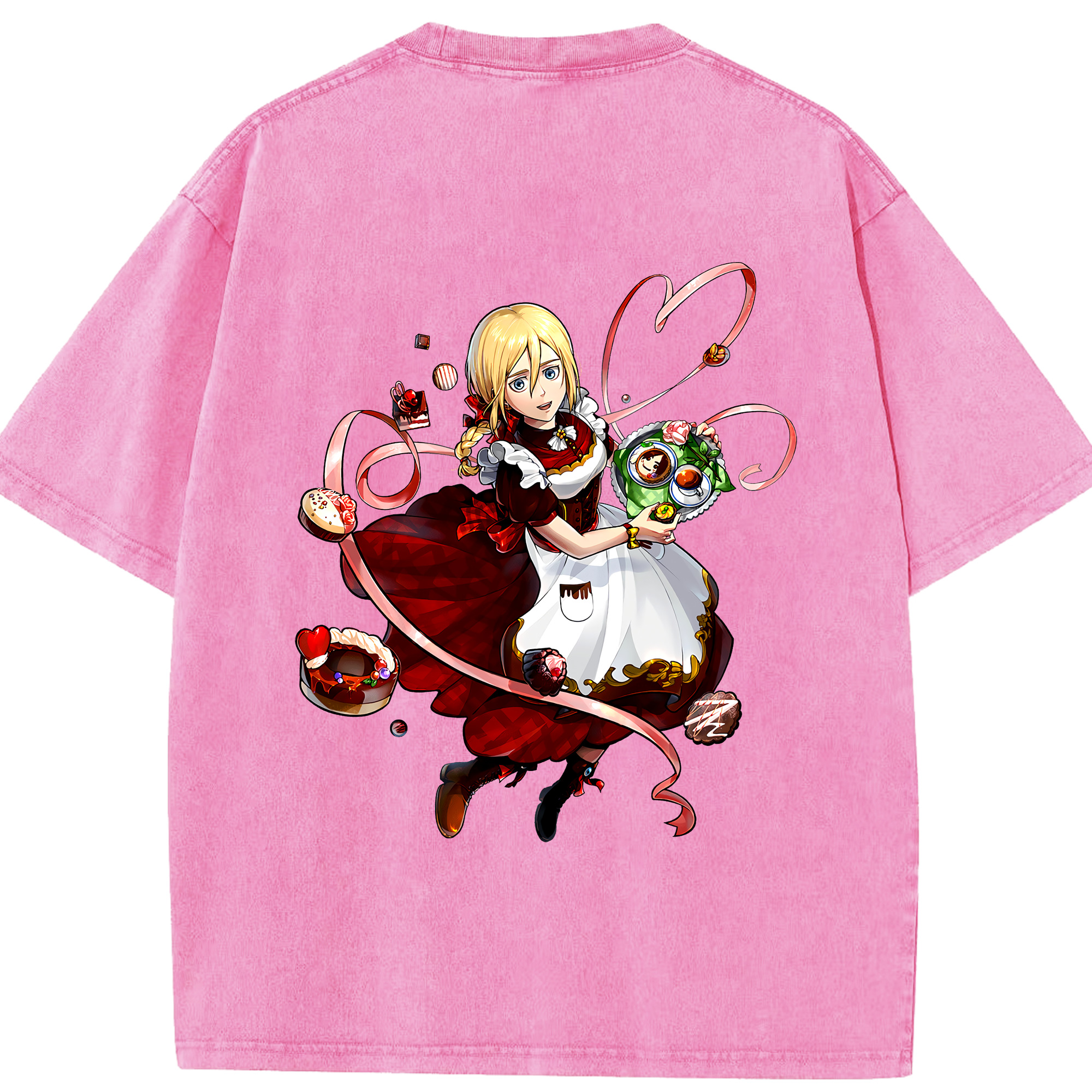 （画像用） 進撃の巨人 クリスタ·レンズ Attack on Titan Christa Lenz 綿100% ヴィンテージ風 半袖Tシャツ（背面プリント）